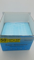 Wow Flash 17”x 13” 50 Count Super Absorbency Quick Drying Disposable Underpad