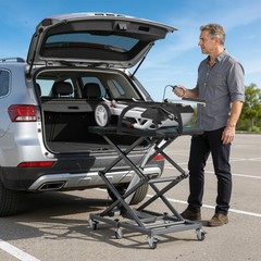 Portable Electric Lift Table Platform for Wheelchair 24-90cm Height Lifting USA