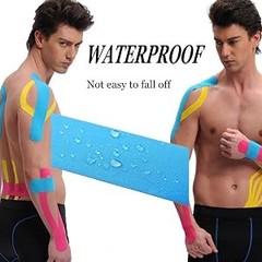 12 Count Precut Kinesiology Tape for Knees, Waterproof Knee Tape for Knee Pain