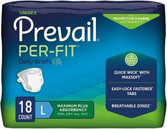Per-Fit Adult Briefs Large, 45 – 58in – 18 Count