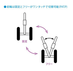 Fujihome Handrail Stick Cane II with Wheel Brake Walking Aid for Seniors Black