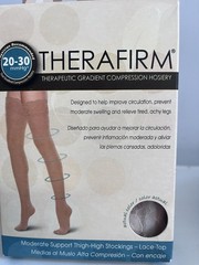 New! Therafirm compression hose thigh high 20-30mmHg XL Natural Lace Top