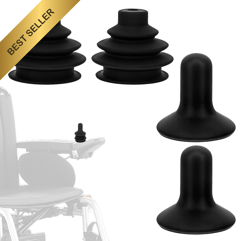 Electric Wheelchair Joystick Cover 2 Set Silicone Knob Gaiter Universal Black