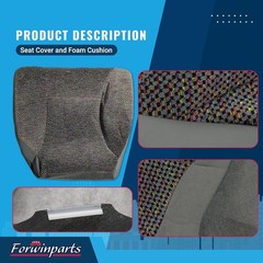 Front Driver Side Bottom Cloth Seat Cover and Foam Seat Cover with Foam Cushion