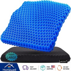Super Large Gel Seat Cushion for Tailbone & Sciatica Pain Relief – 19x18x1.65