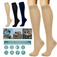 3Pairs Compression Socks Men Women Knee High Graduated Stocking for Diabetics