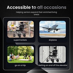 Reclining Electric Wheelchair, Portable Folding Power WheelChairs, Mobility Aid