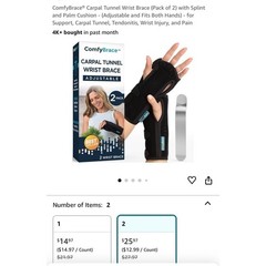 Over the counter ComfyBrace Night Wrist Sleep Support Adjustable Set/2