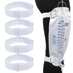 4 Packs Leg Bag StrapsWhite, BuckleType Hook and Loop Strap,Urine Drainage Ba…