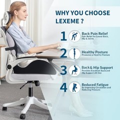 X-Large Memory Foam Seat Cushion – Lumbar Support for Sciatica, Tailbone Relief,