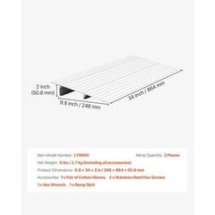 Door Threshold Ramp 2 inch Rise Aluminum Alloy Threshold Ramp Rated 800