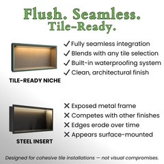 Shower Niche Insert Tile Ready with LED Light, 14×22 Inches – Recessed Wall N…