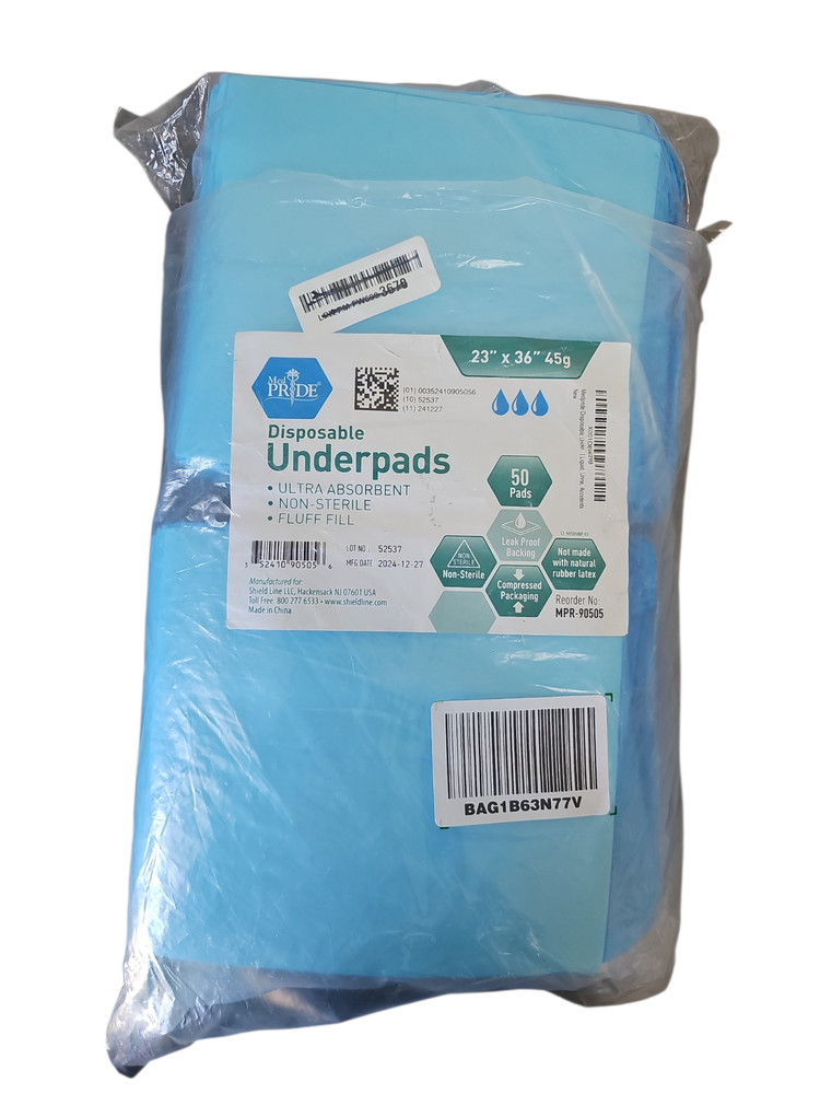 MED PRIDE Disposable Incontinence Underpads 23“ X 36“, Non-Sterile, 90 Count