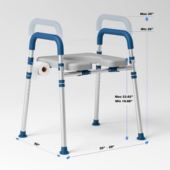 Loyoda Toilet Seat Riser with Foam Padded Seat for Seniors, 400 lb Capacity