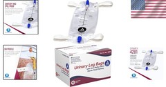 Urinary Leg Bag Catheter 1000ml Medium Anti-Reflux Non-Drip Valve 12 Pack
