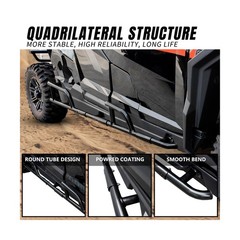 Combined Nerf Bars Rock Sliders for General 4 1000 17-24, Steel Frame Rock Sl…