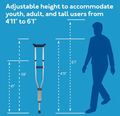 Muletas plegables aluminio ligeras con almohadilla ajuste altura universal