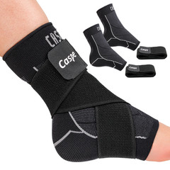 Caspe 2X Ankle Brace Support Compression Sleeve Fasciitis Pain Relief Foot Wrap