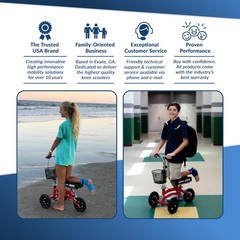 KneeRover® Jr All Terrain Knee Scooter Red – Refurbished