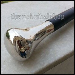 Brass Nickel Knob Handle Wooden Black Walking Stick Cane New