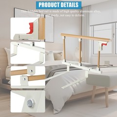 Bed Rails for Elderly Adults Assist Safety Handle Bed Railing Grab Bar Folding