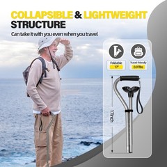 Walking Cane Adjustable 380lbs Load Capacity Offset Cushioned Handle – Mobility
