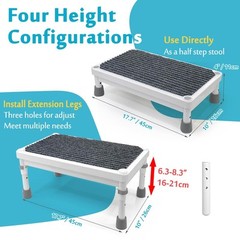 Medical Foot Stool Metal Step Platform Heavy Duty Adjustable Stepping Stool A…