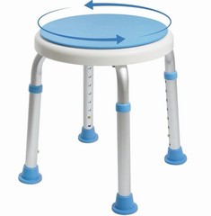 Vaunn Medical Swivel Adjustable Shower/Bath Stool Blue