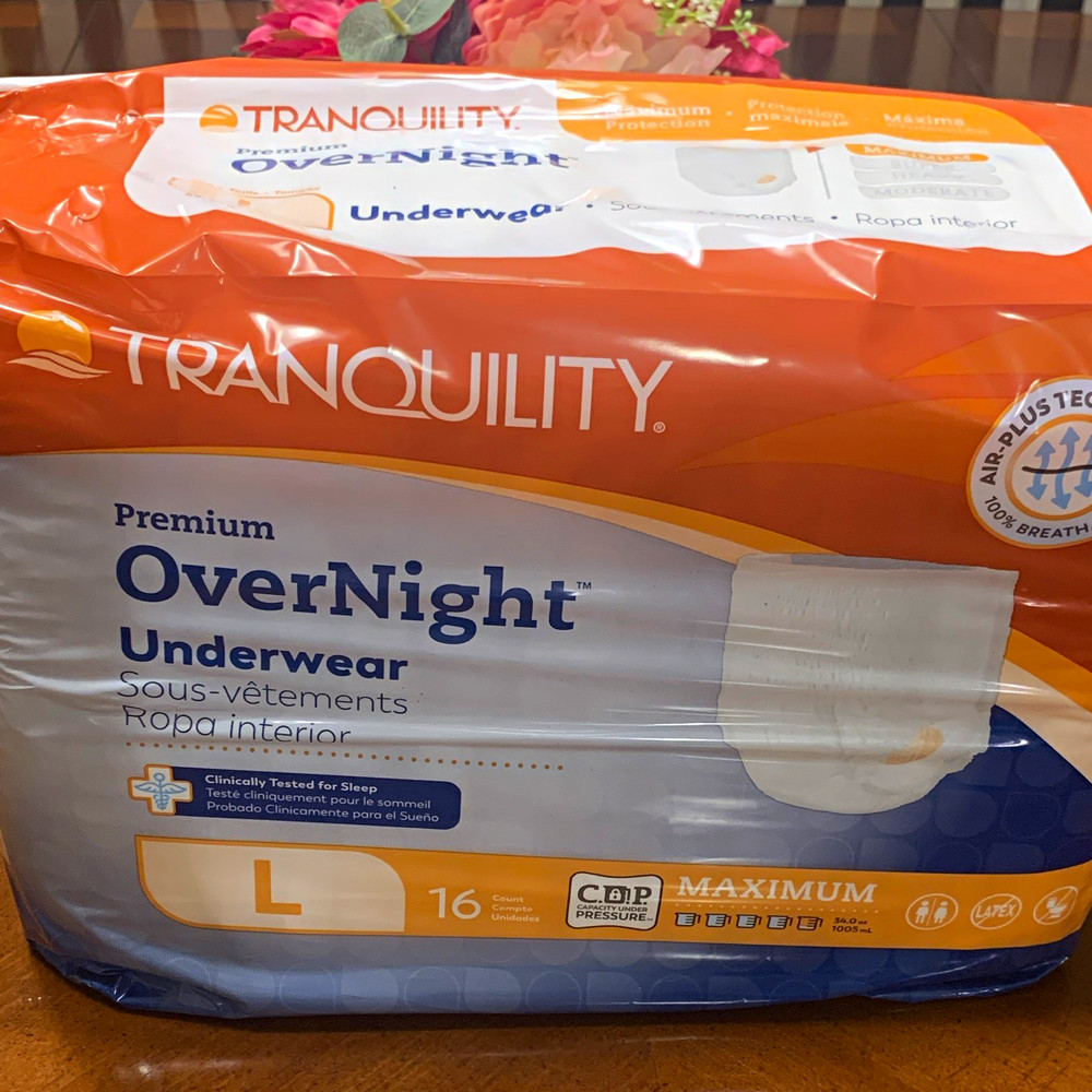 Tranquility OverNight Incontinence Pants L 16ct Max Overnight 1005ml Latex Free