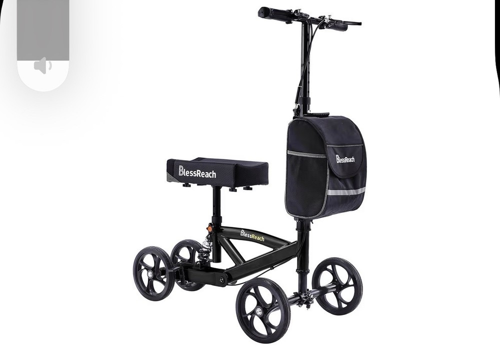 Blessreach Steerable Knee Scooter Foot Injury Walker Medical Foldable Adult BLA