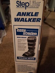 Steplite Easy Strider Ankle Walker, Boot High HEIGHT Black, MEDIUM