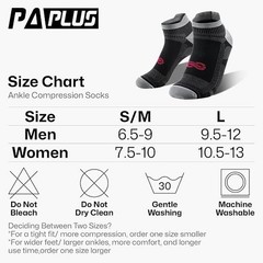 Compression Ankle Socks 6 Pairs Arch Support Athletic Running Socks Men Women