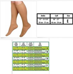 Curad compression hose size E=Calf 18″-21″/Ankle 11″-117/8″ Knee Length Beige