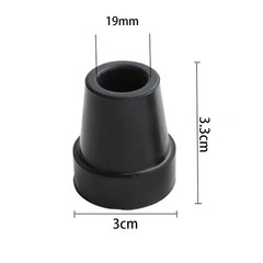 Walking Cane Tips 4 Pack Set, No-Slip Cane of Black Rubber Tips 19mm Heavy-Duty