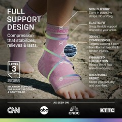Modvel Foot & Ankle Brace Socks for Sprained Compression Medium, B Pink