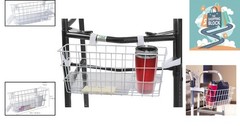 16×5.5×7 in Walker Basket with Cup Holder, Easy Install, Rust-Resistant