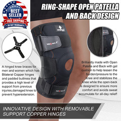 Hinged Knee Brace for Knee Pain with Side Stabilizers Women Men Knee Pad Meniscu