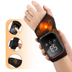 Hand Wrist Heated Massager Carpal Tunnel Arthritis Pain Relief 3 Vibration Modes
