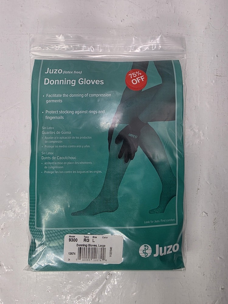 Juzo Donning Gloves Latex Free Size Large Black