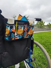 Wheelchair organizer waterproof accessories with animals + pill box as a gift