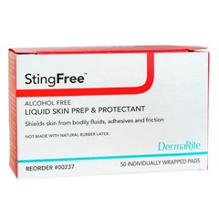 7 boxes StingFree Alcohol-Free Liquid Skin Barrier Wipe – 50/Box: 350 wipes tota