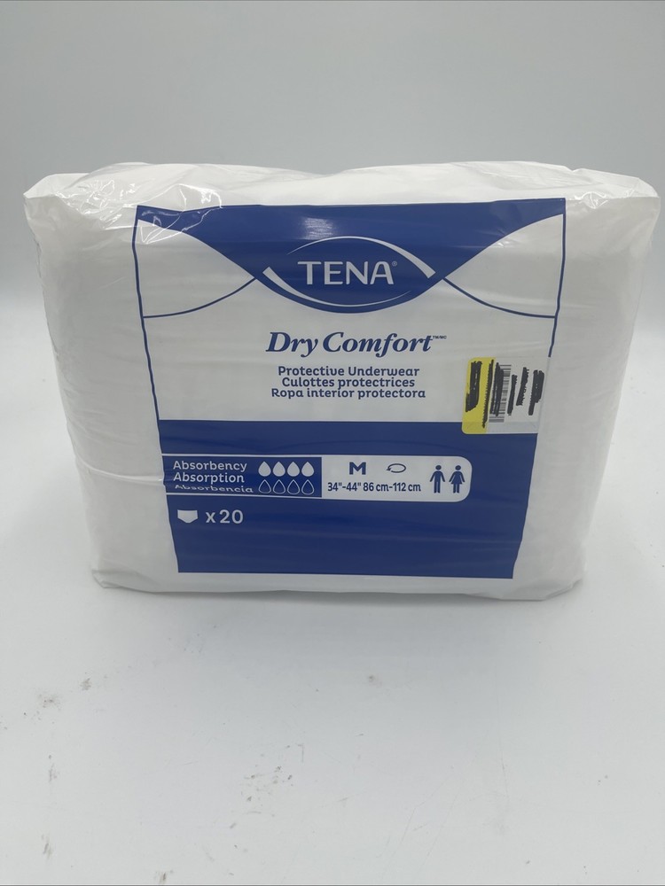 Tena 1 Pack of 20 Dry Comfort Protective Underwear Size M 34″- 44″