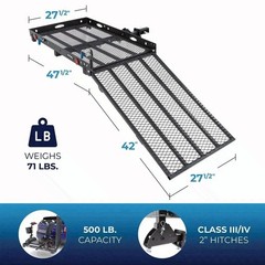 Silver Spring Steel Scooter Wheelchair Carrier 500 lb Folding Hitch Ramp