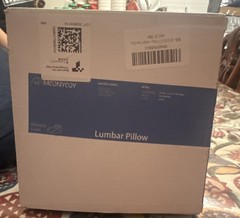 MOONYOY Memory Foam Lumbar Pillow Ergonomic Support, Removable Cover, Dark Blue