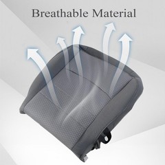 2PCS Driver Side Bottom Cloth Seat Cover and Foam Cushion Pad Compatible Gray