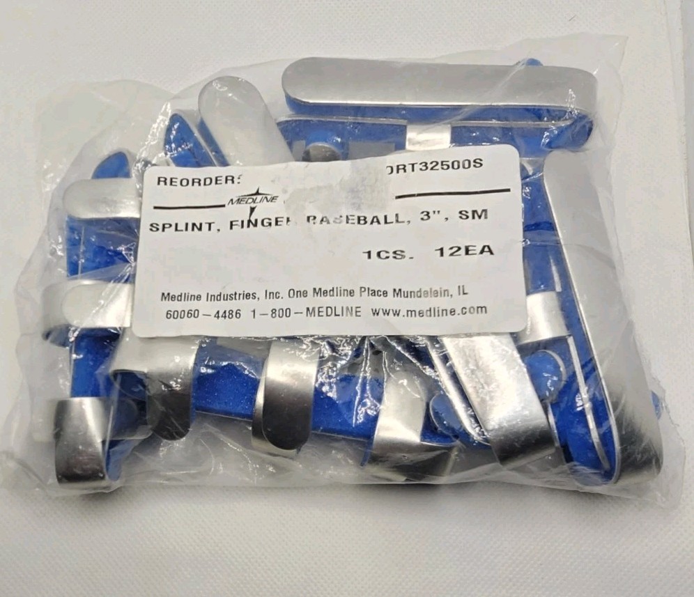 Medline Finger Splint Baseball 3″ Small Pack Of 12