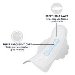 Amazon Basics Extra Heavy Overnight Feminine Pads for Women with Size 5