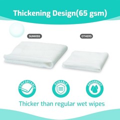 Trustplus Wet Wipes for Adult No Rinse, Extra Large 8”x12” Body Cleaning Wash…
