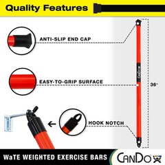 Slim WaTE Bar 3 Piece Set – 1, 2, 3 lbs, Total Body Workout Weighted Exercise…