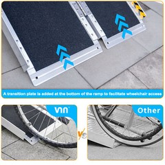 2-8ft Folding Aluminum Wheelchair Ramp Portable Mobility Scooter Non-Slip 600LB